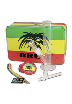 Подарочный набор Breit Mini Bong Set 3 (+ трубка и гриндер) - Бонги - Бонги стеклянные - Прямые бонги - Магазин домашних увлечений homehobbyshop.ru